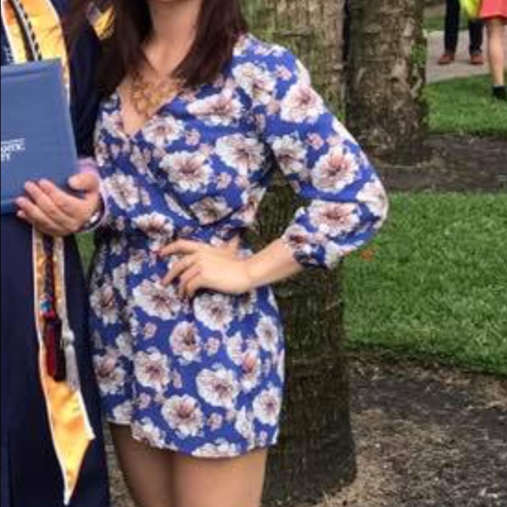 Floral wrap romper
